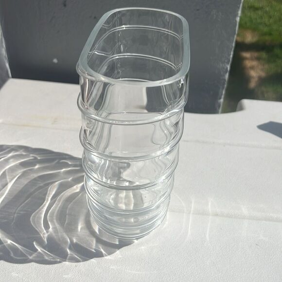 SELEZIONE IVV Crystal Swirl Oval Vase | Modern Design | Made in Italy 🌸 - Picture 4 of 11